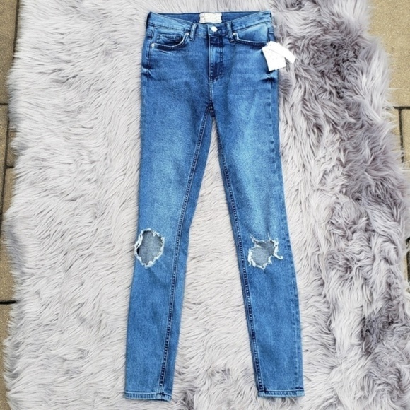 NWT Free People Distressed Skinny Jeans sz 26 - Picture 2 of 6